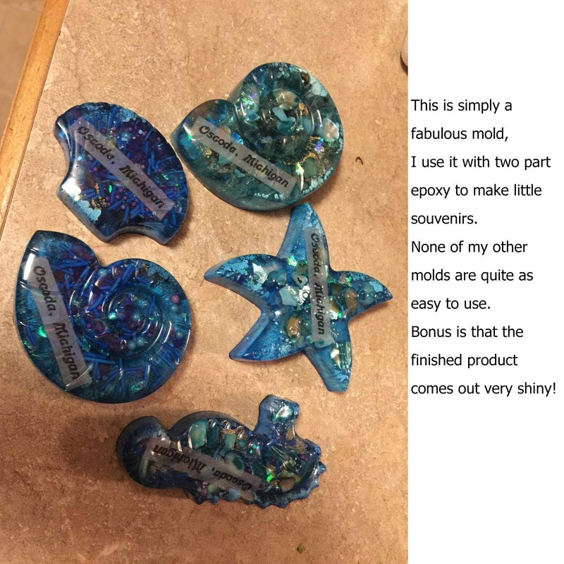 Palksky Under The Sea Silicone Cake Mold Ocean Animal Dolphin/Fish/Conch/Starfish/Sea Shell/Seahorse/Mermaid Tail Soap Mold for Bath Bomb Jelly Mousse Candy Chocolate Mold Random Color - Image 2